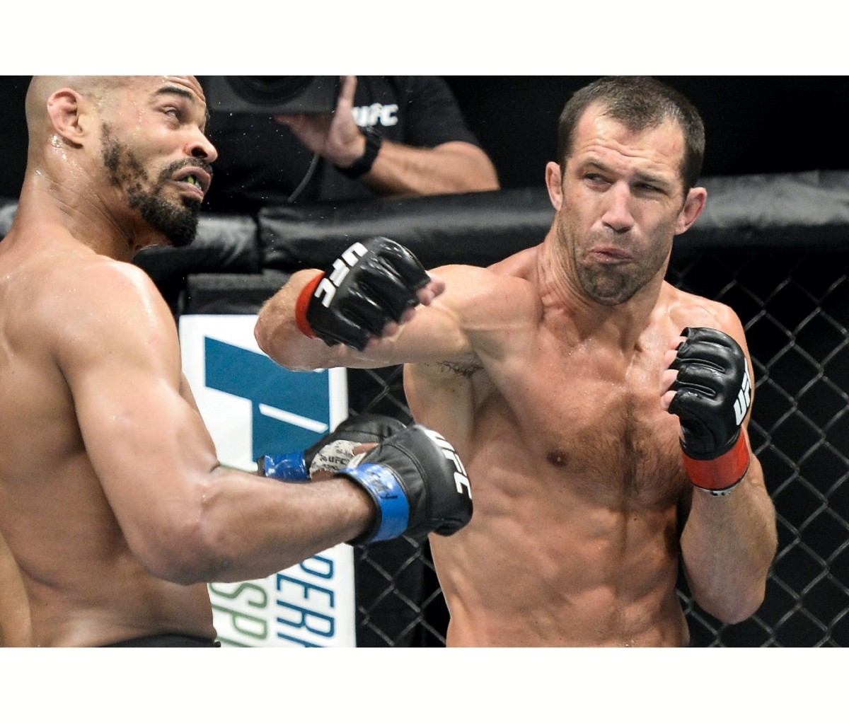 UFC fighter Luke Rockhold throwing a punch