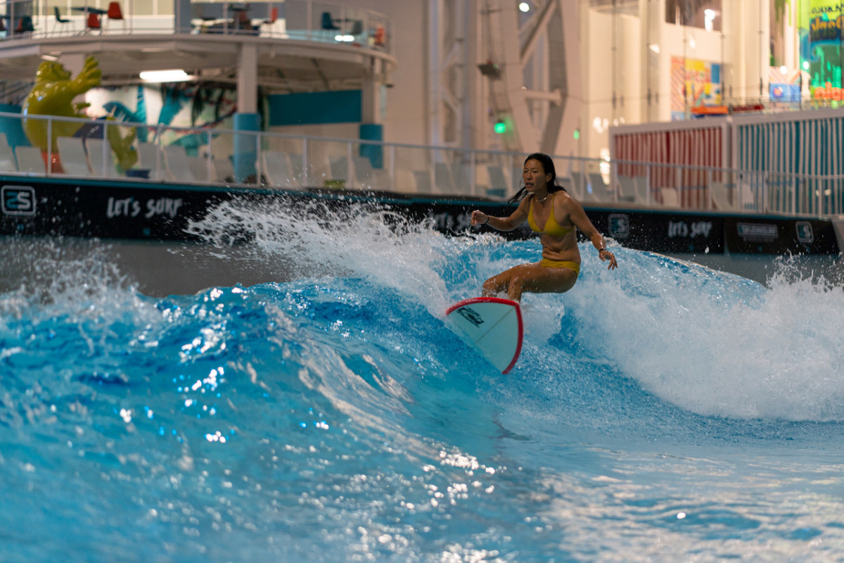 Surfing inside a mall is definitely a unique experience.