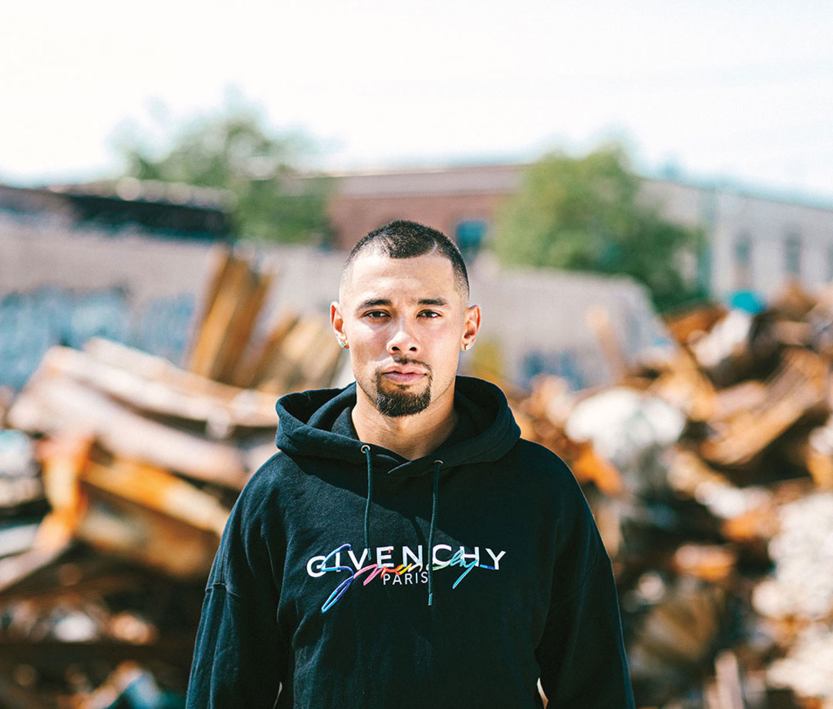 Dumba, beside a razed building along East Lake Street, two blocks from the Minneapolis police’s Third Precinct building, torched during the unrest last May.