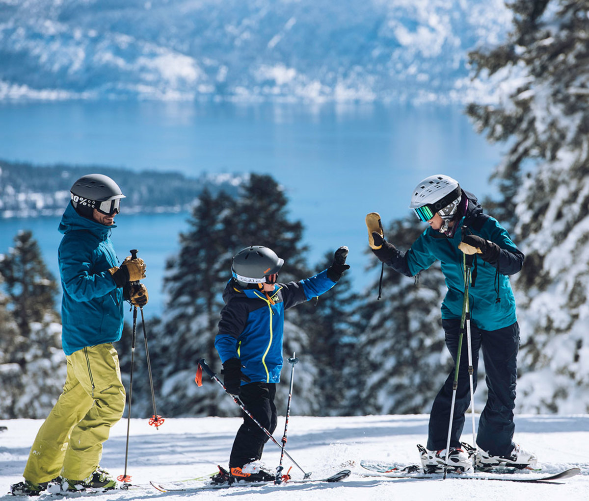 Family skiing at Northstar California resort