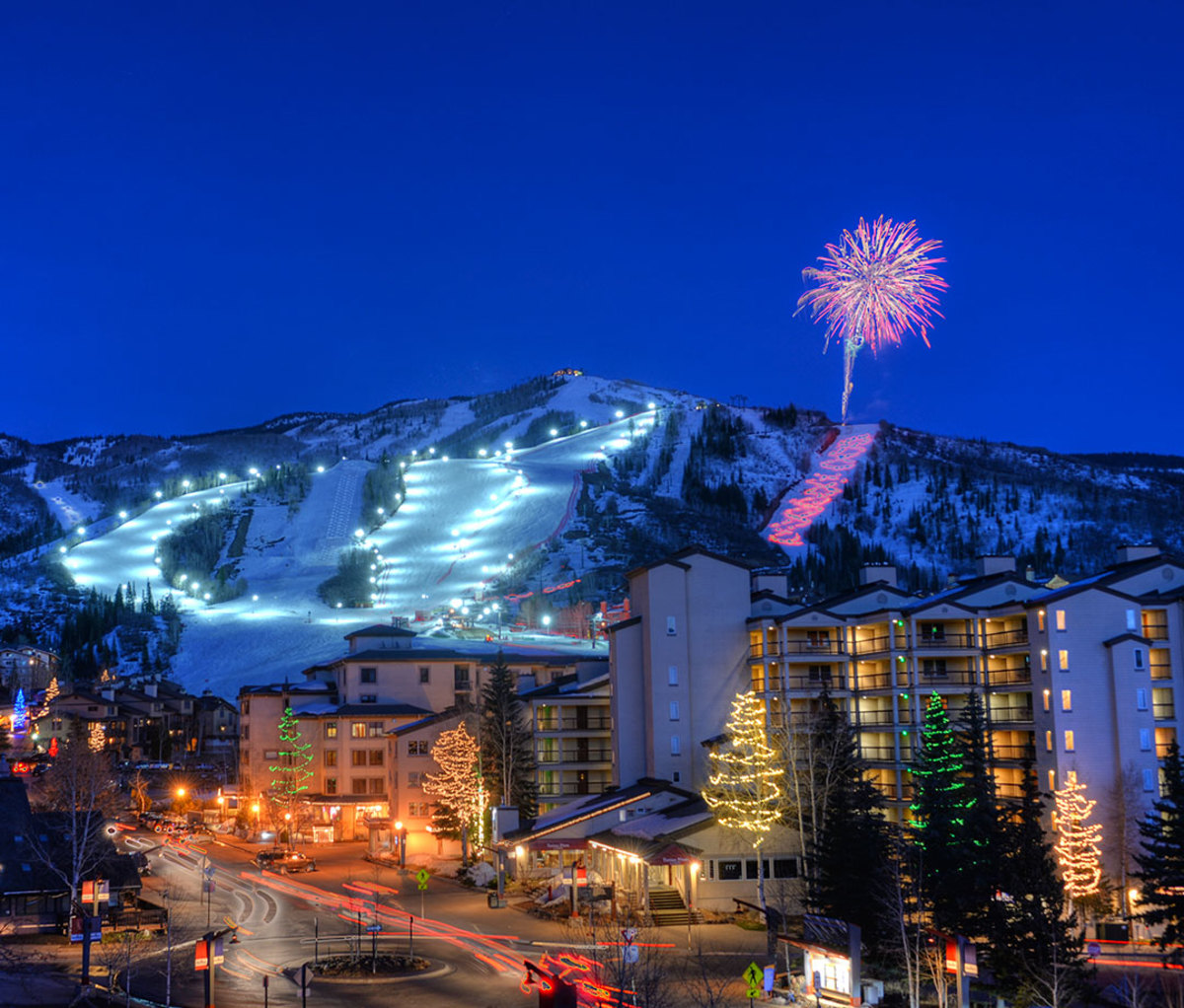 Fireworks at Steamboat Ski Resort in Colorado