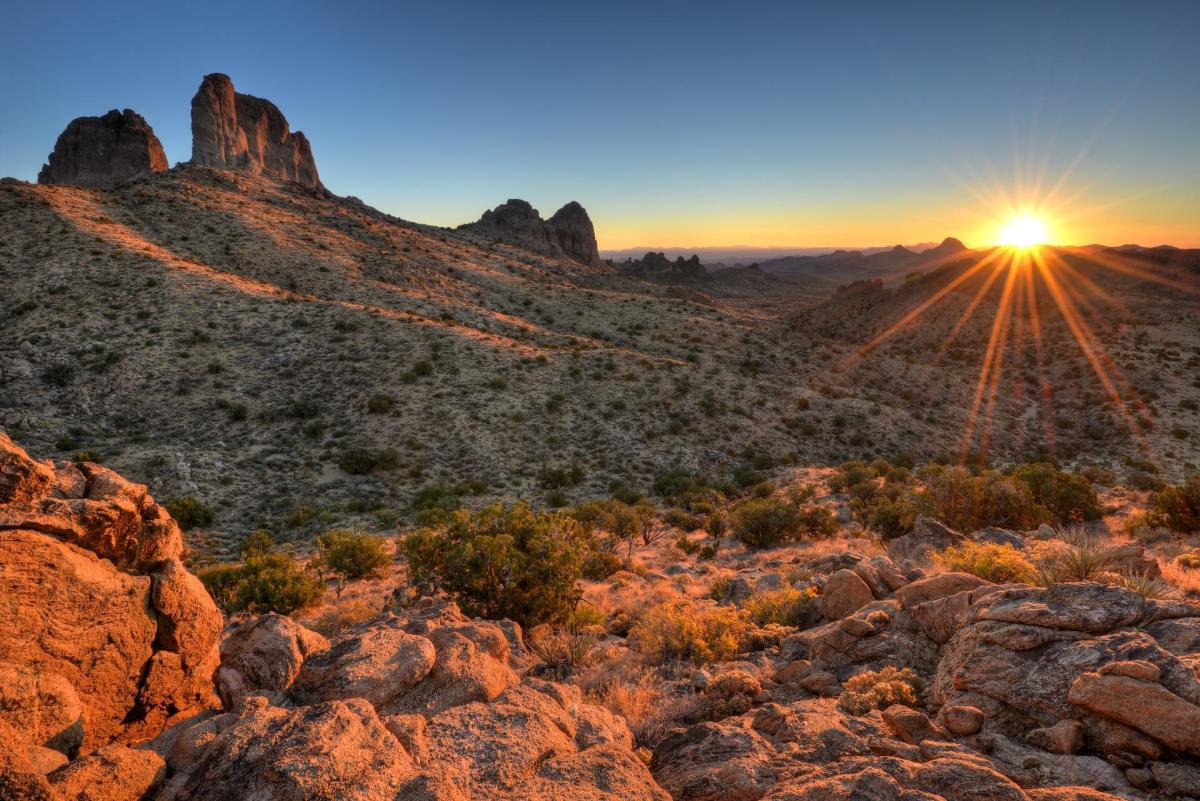 Castle Peaks Sunrise Mojave National Preserv