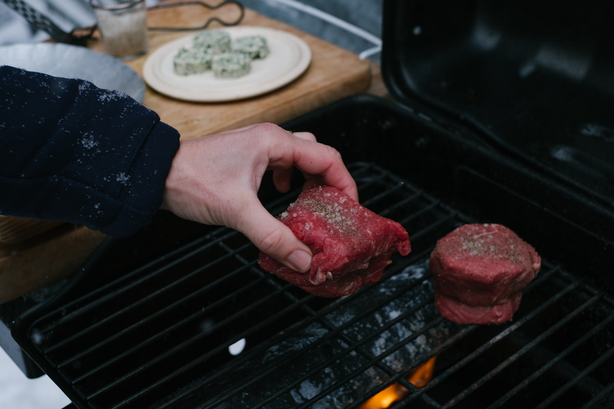 filet mignon steak with scotch butter grilled steam cooking