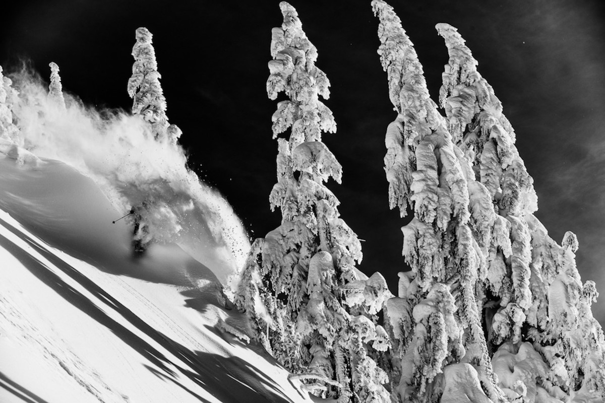 KC Deane skiing at Mount Baker