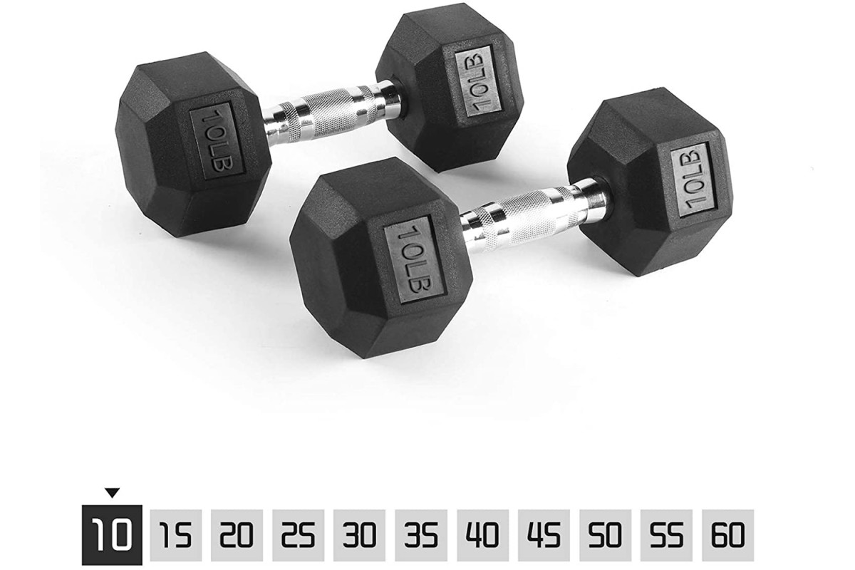 RitFit Rubber Hex Dumbbell