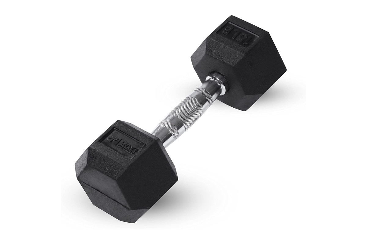 Day 1 Fitness Rubber Hex Dumbbell