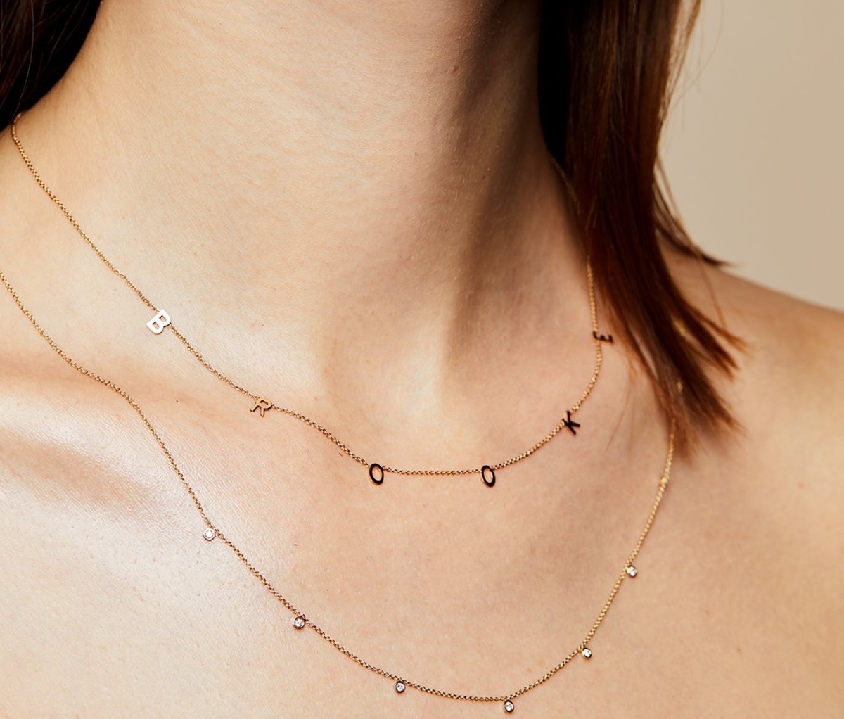 By Chari Spaced Letter Necklace