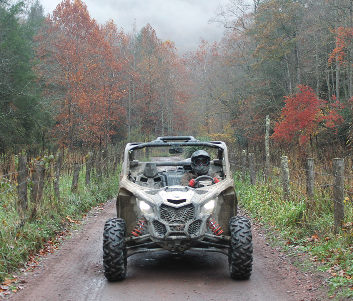 Riding UTV through trails