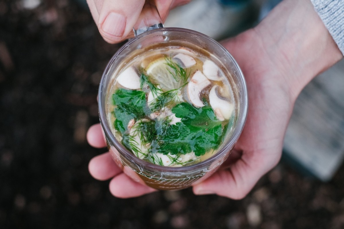 mushroom soup with chicken stock