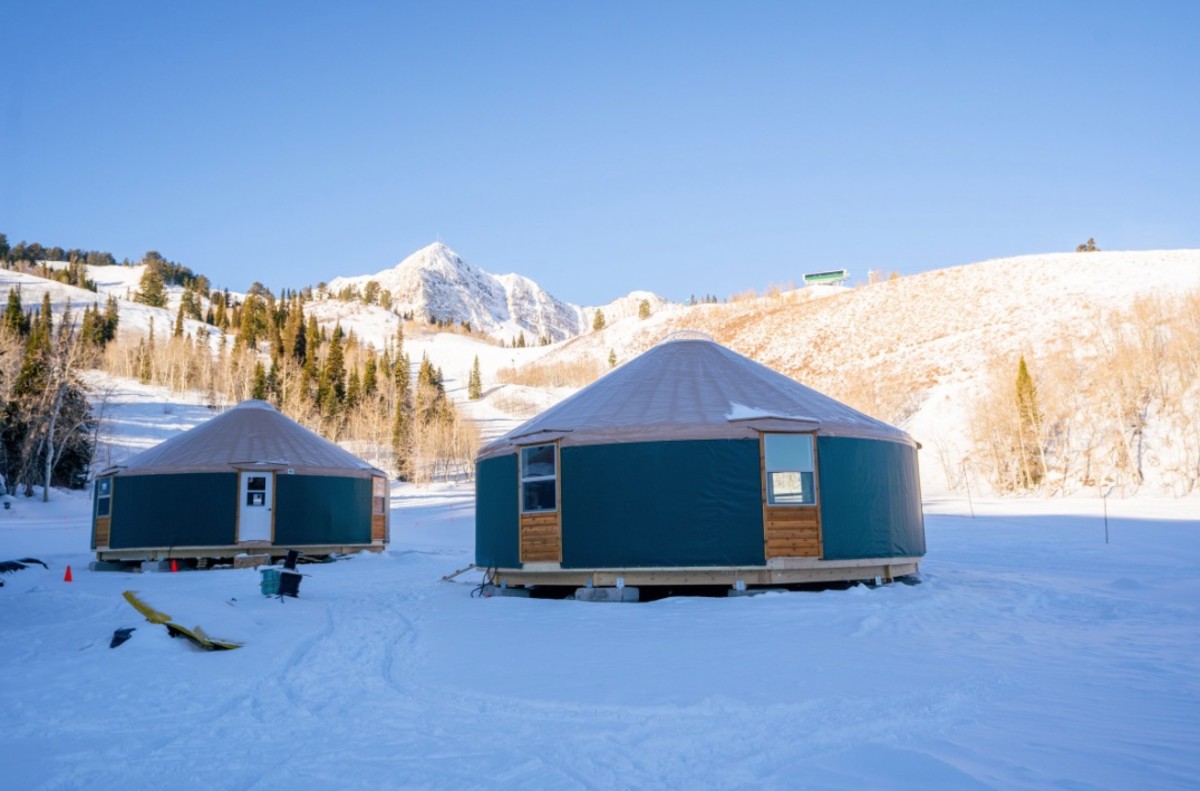 Snowbasin yurts hut backcountry skiing