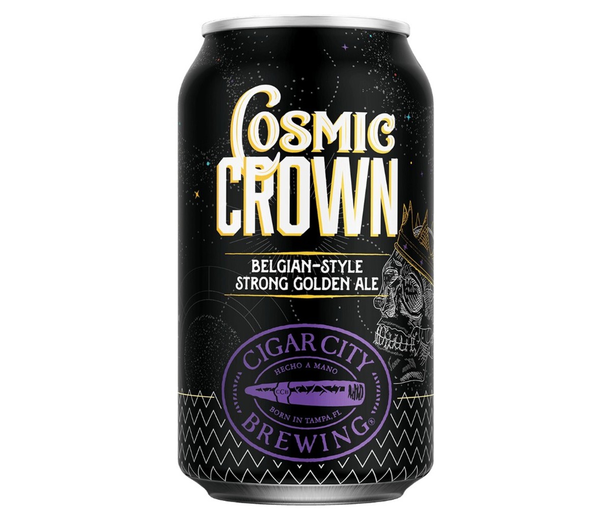A can of Cigar City Cosmic Crown