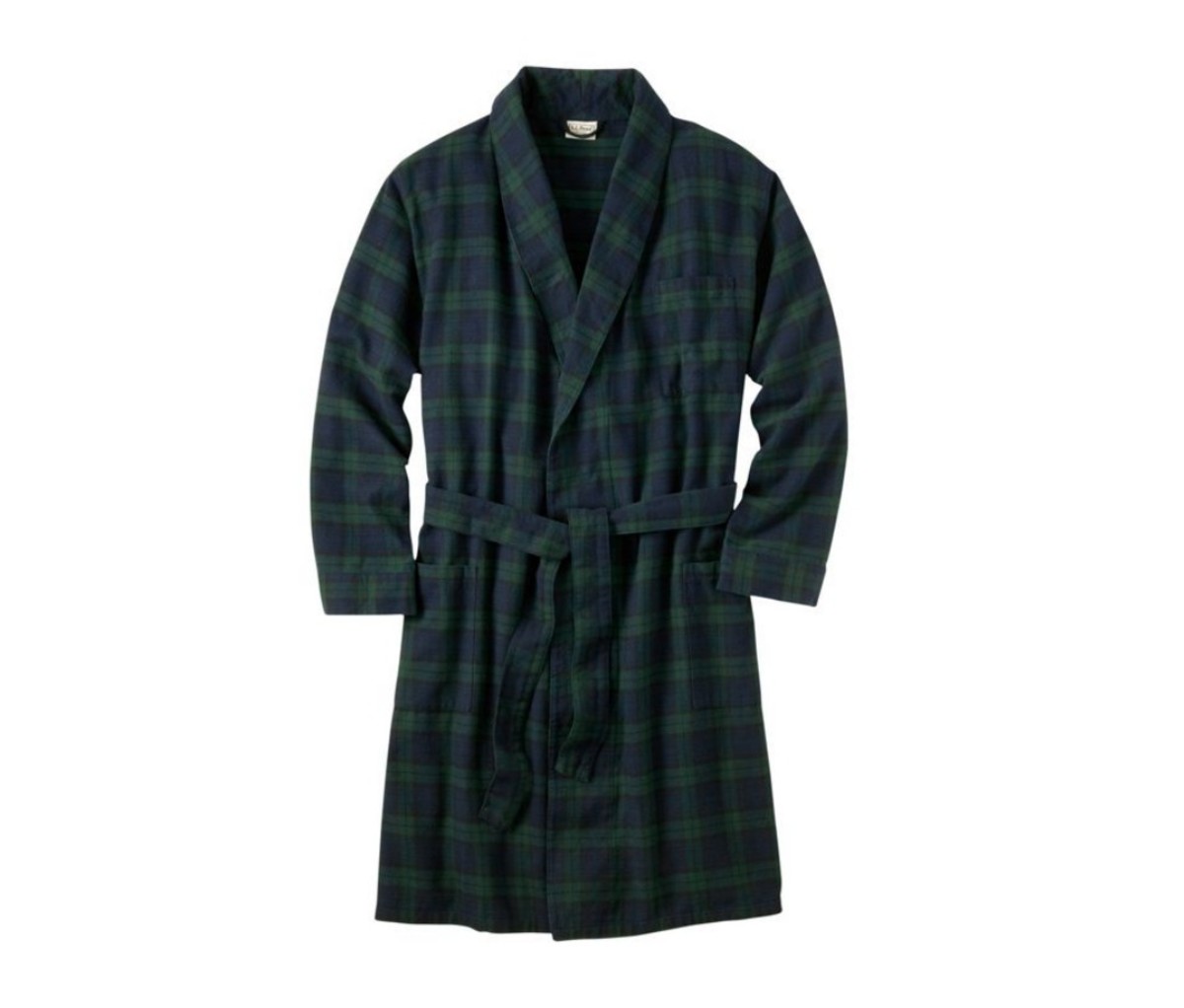 L.L. Bean Scotch Plaid Flannel Robe men's bathrobe