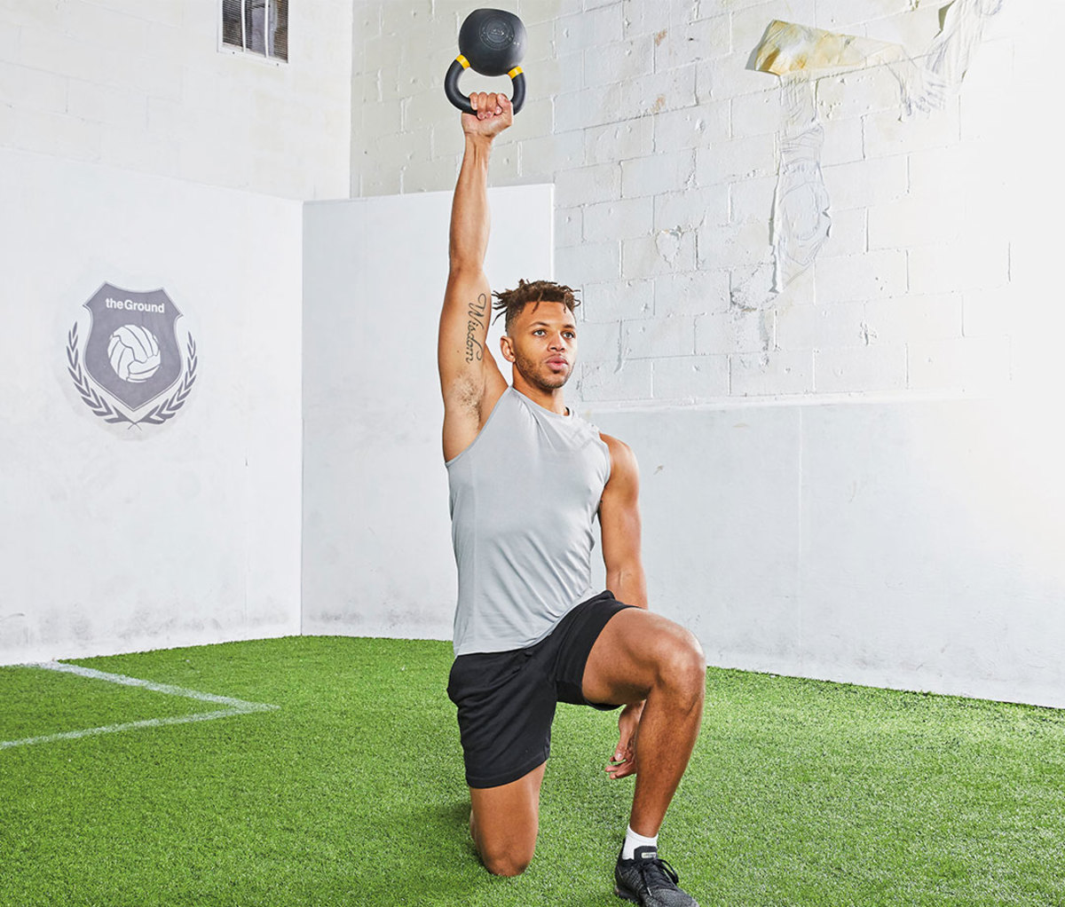 Half-Kneeling One-Arm Kettlebell Press