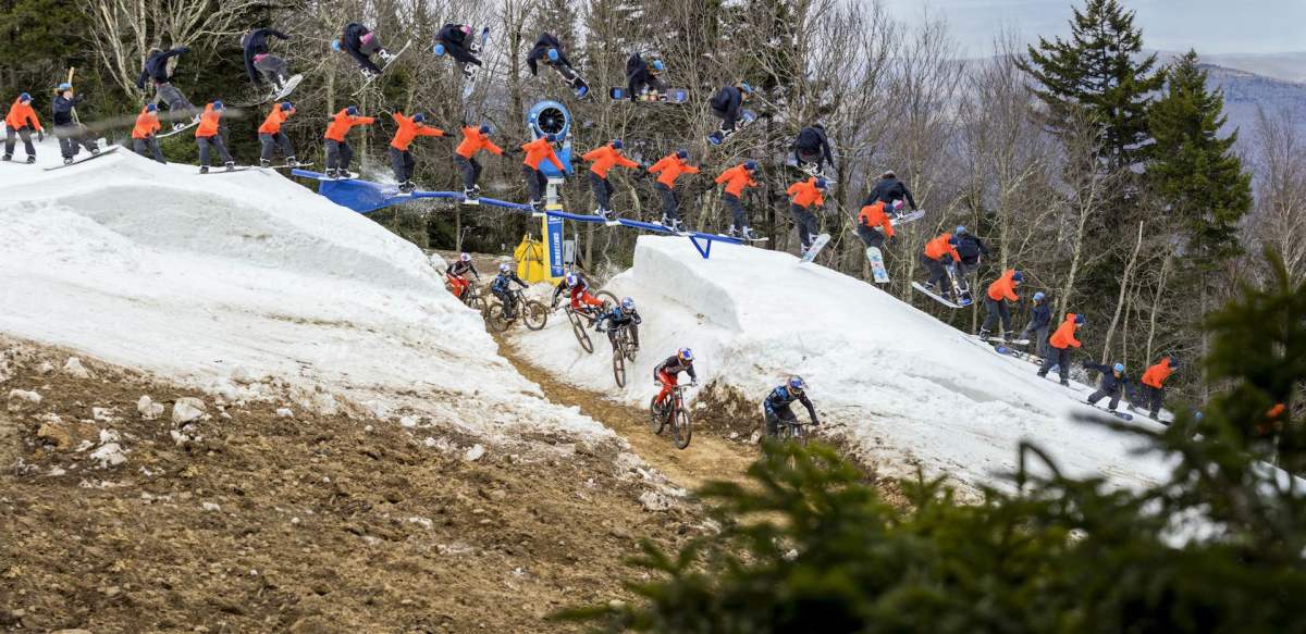 Mountain bike snowboard Red Bull Last Chair First Run Snowshoe, West Virginia9