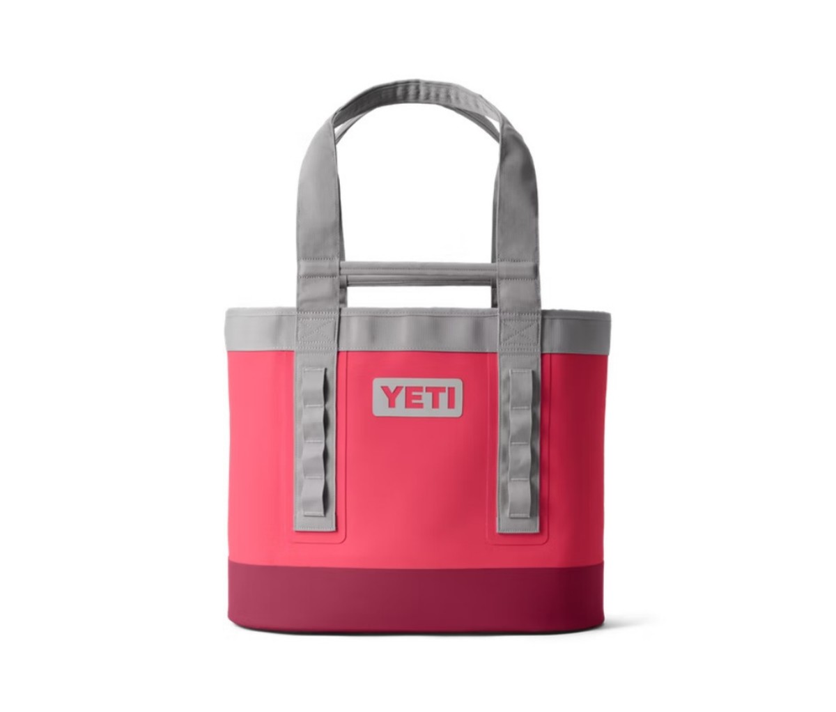 Yeti Camino 35 Carryall in pink against a white background. Mother's Day Gifts.