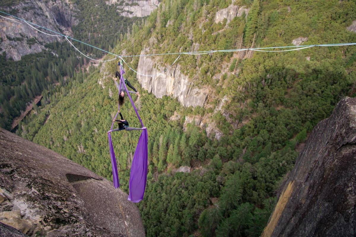 aerial silking Yosemite