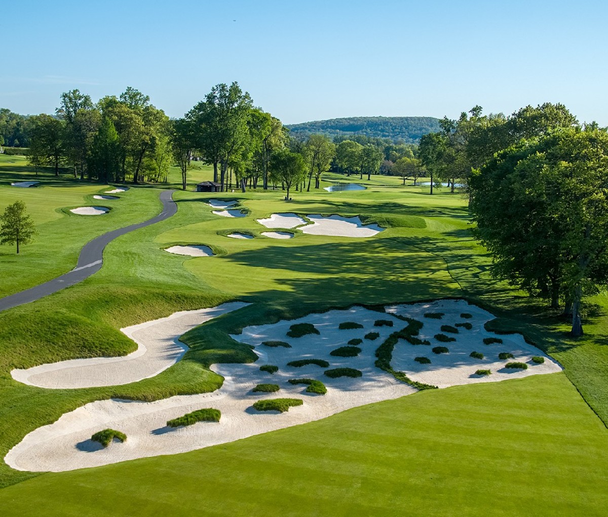 A view of the restored Sahara bunker on the Baltusrol Golf Club's Lower Course 