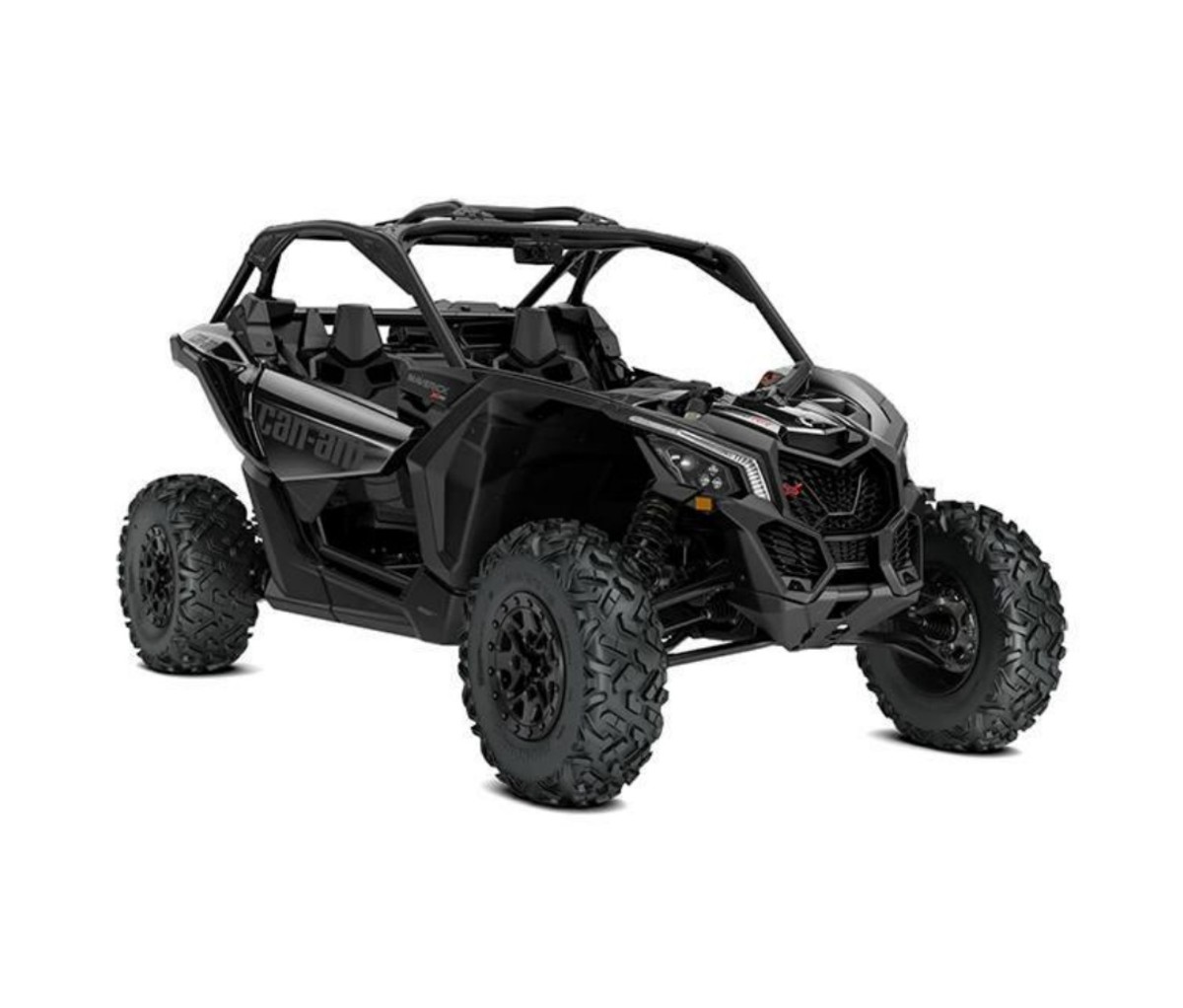 Can-Am Maverick X3 X RS Turbo RR in black on a white background. side-by-side UTVs