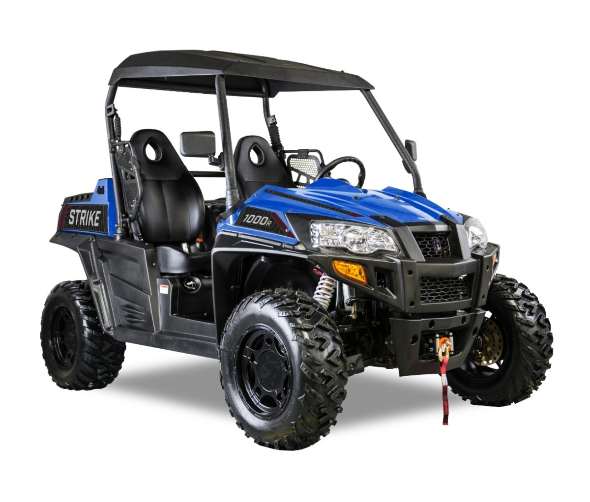 Hisun Strike 1000R in blue and black. side-by-side UTVs