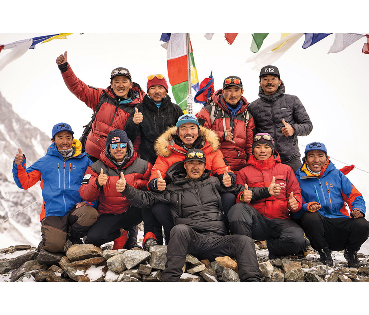 Nepal team poses at summit