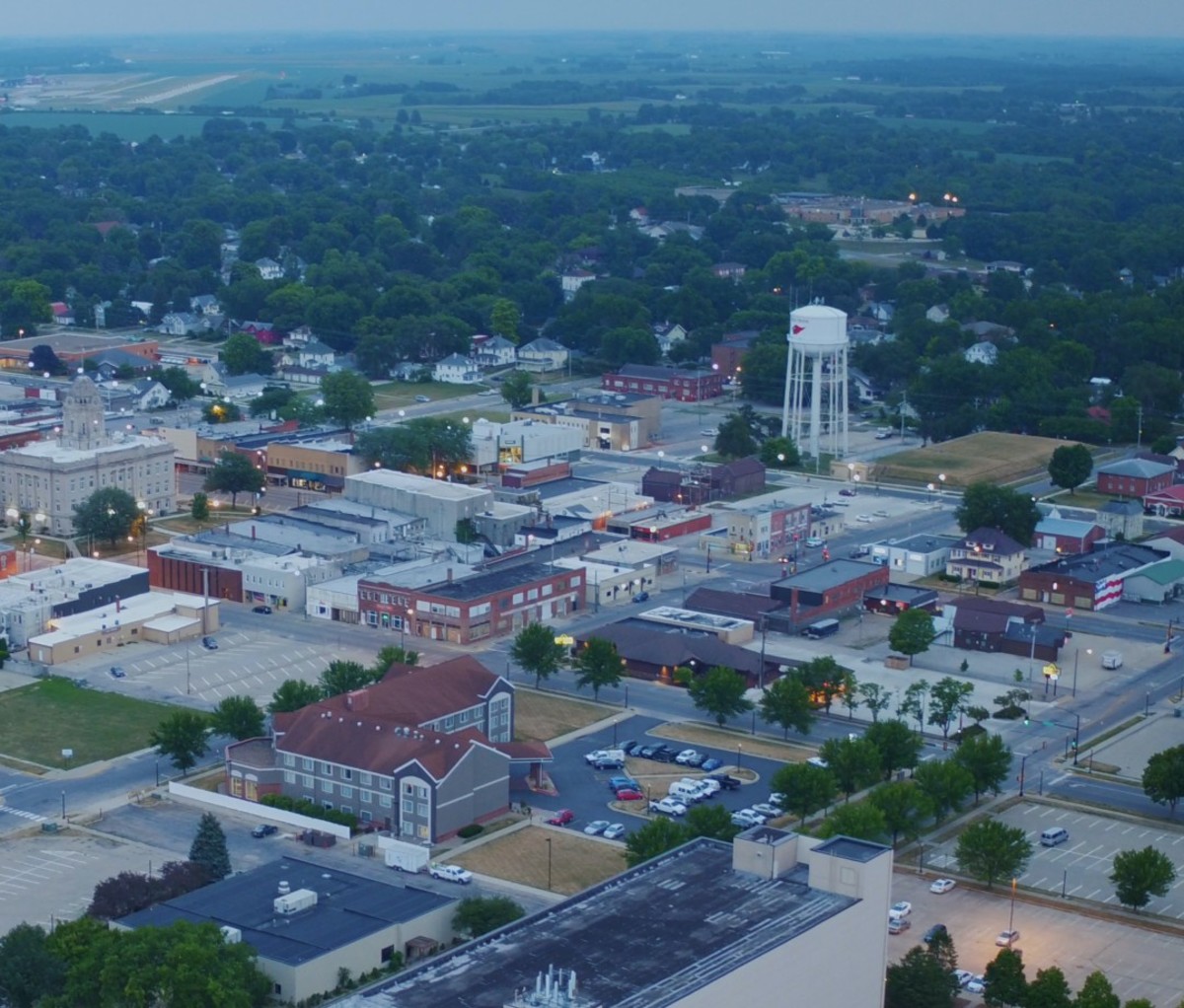 A view from the air of Newton, Iowa.