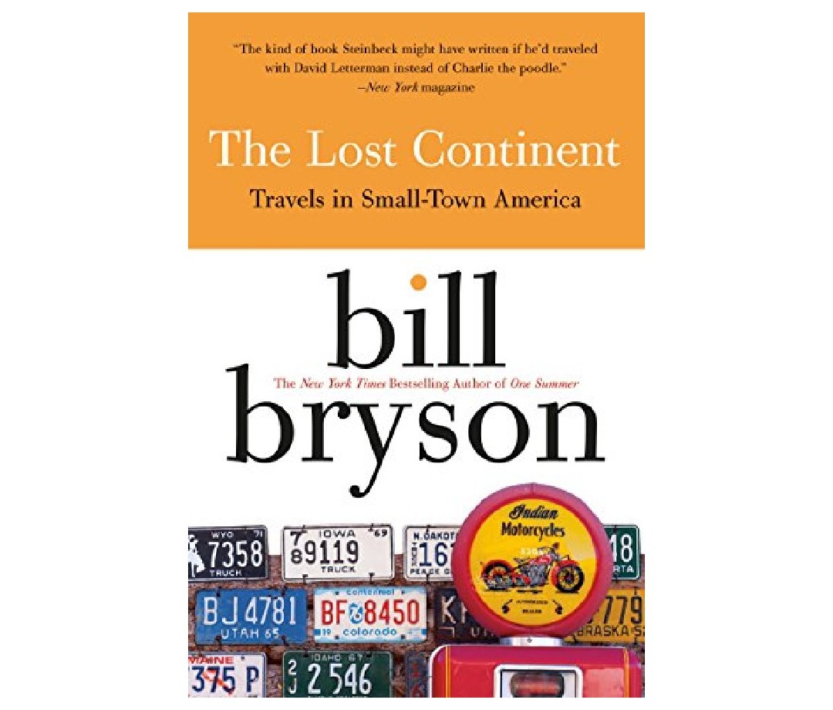 The book cover for The Lost Continent: Travels in Small Town America by Bill Bryson