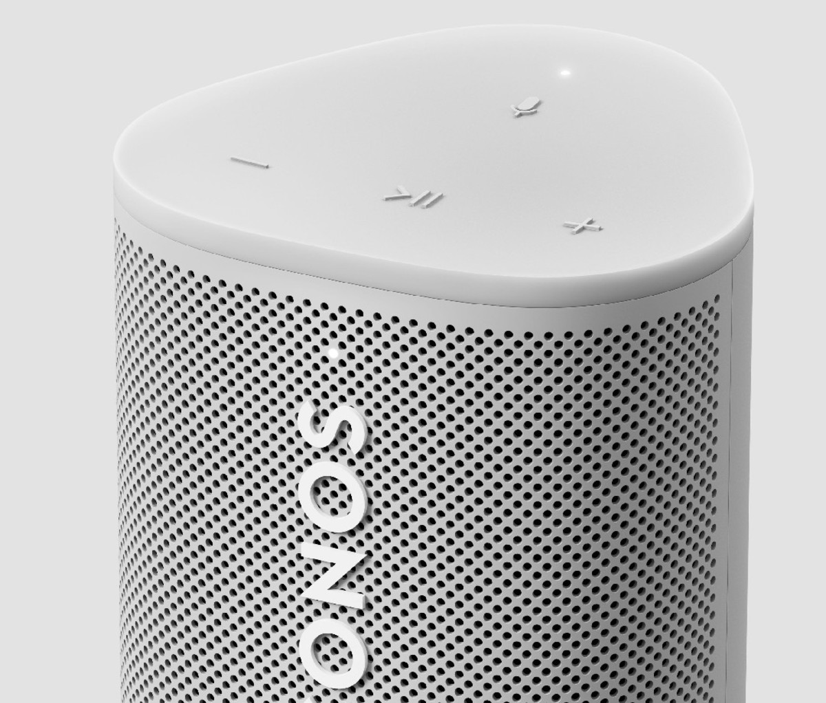 A large image of the Sonos Roam showing the controls on the top.