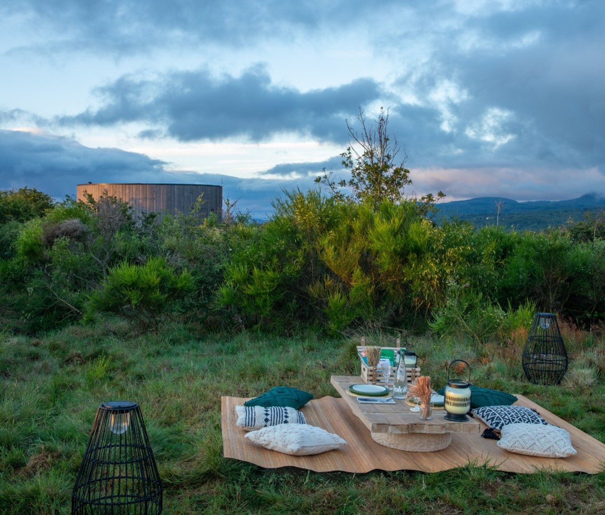 A locally-sourced dinner for two by Adrien Descouls, whose Origines restaurant in nearby Le Broc has earned a Michelin star.