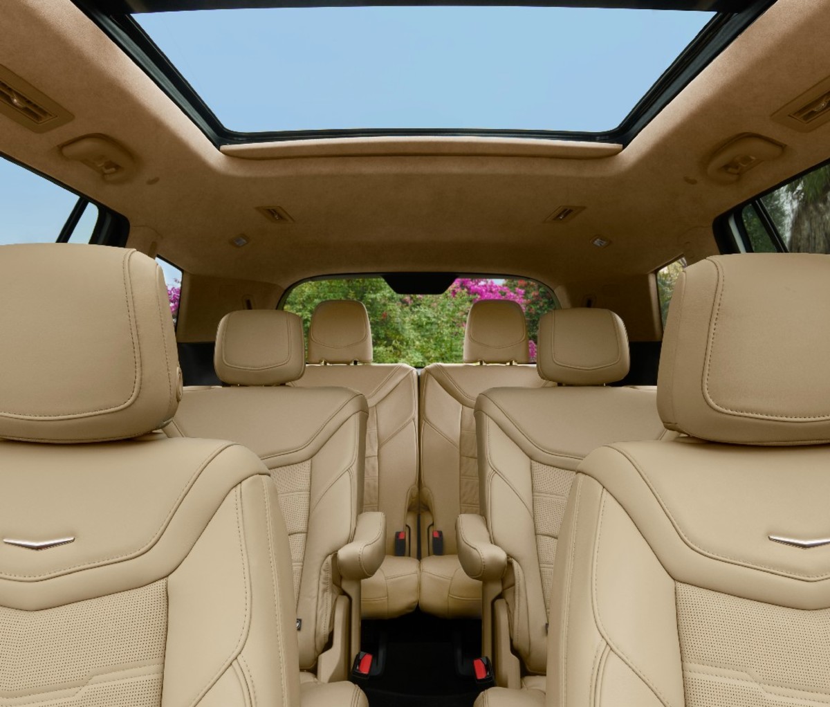 The Cadillac XT6’s rear seat is roomier than you’d expect. Our Sport trim tester had a middle row of captain’s chairs, instead of an optional bench.