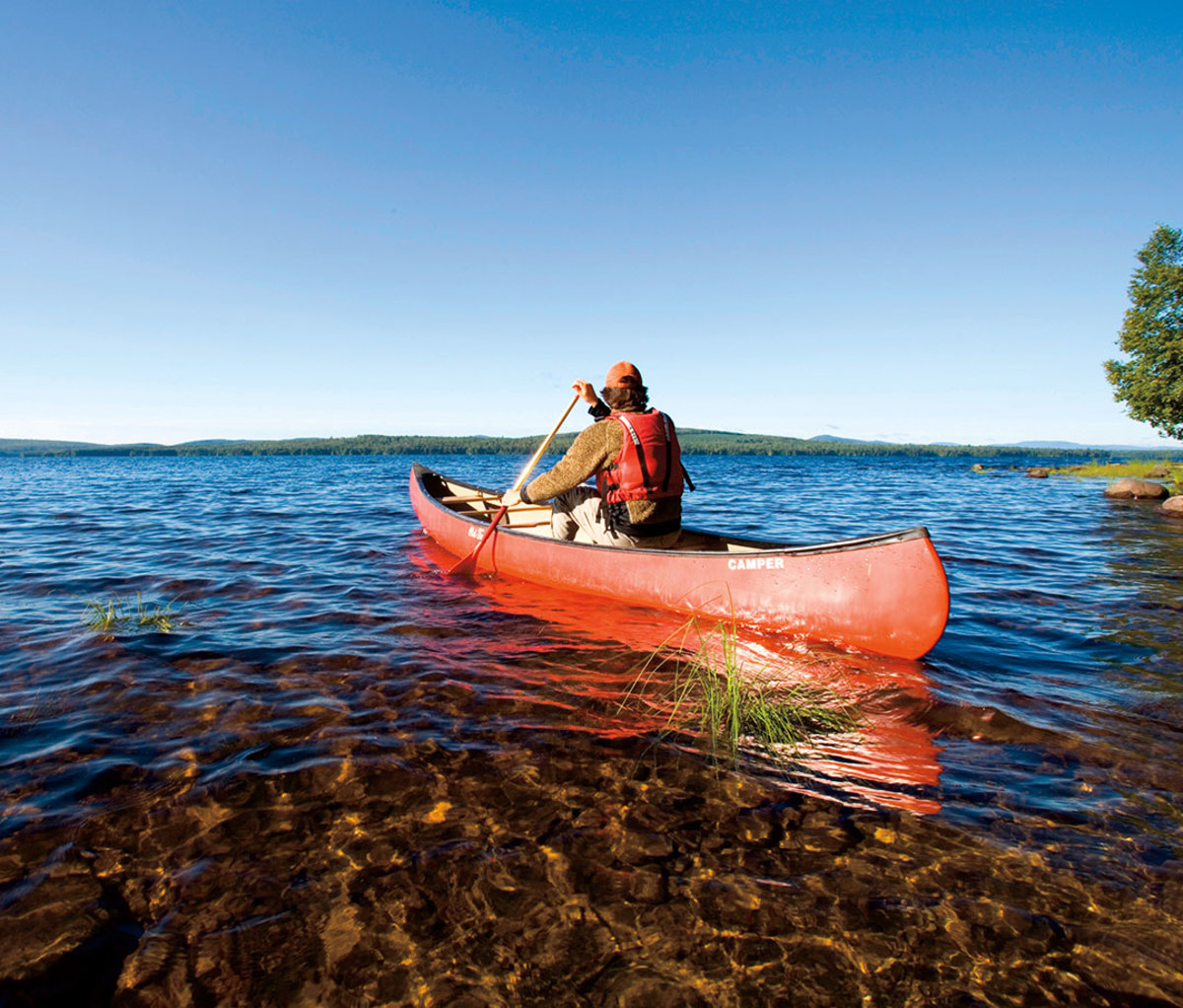 Canoeing on Brassua Lake in Maine