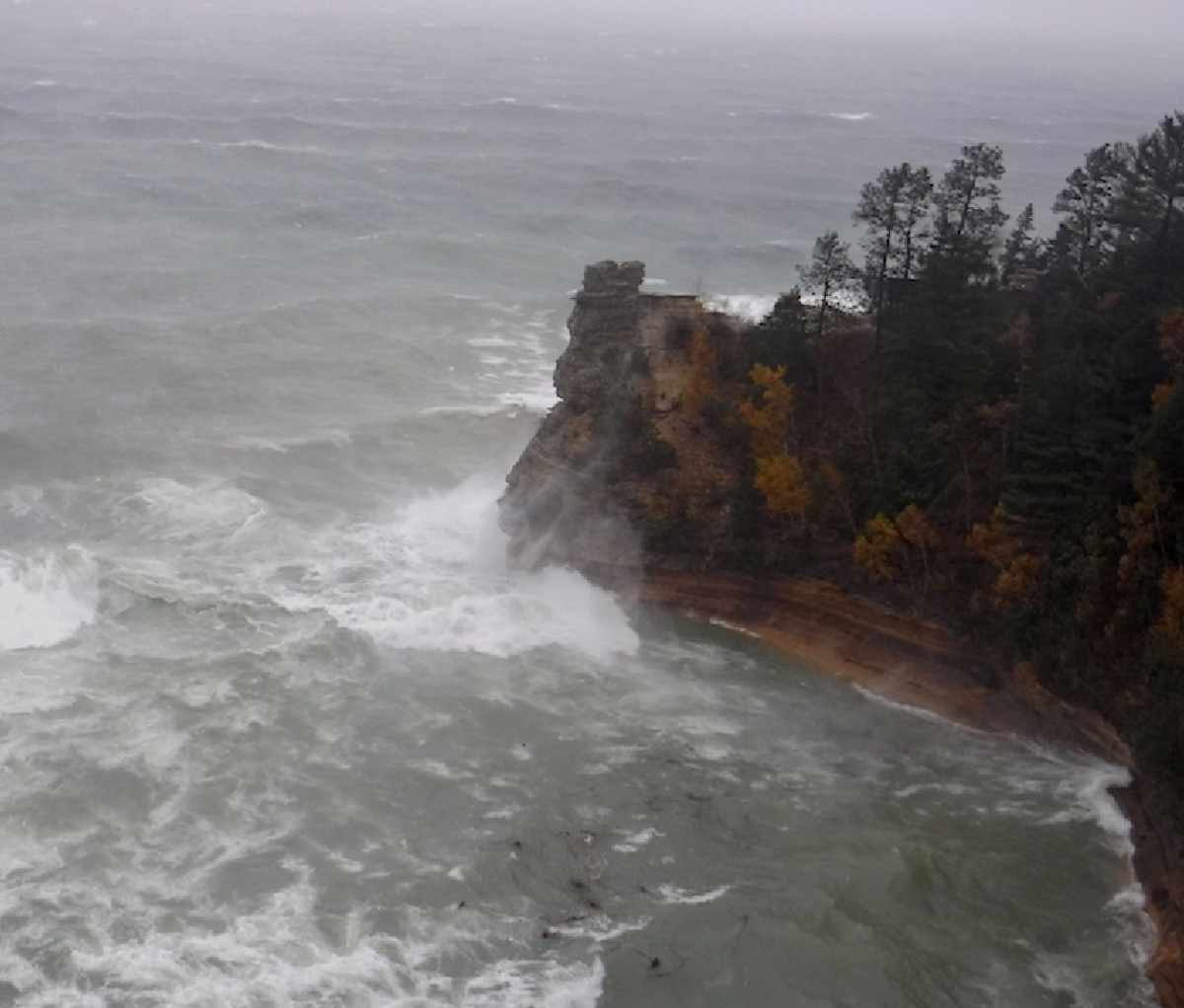 Miners Castle Point in a November storm