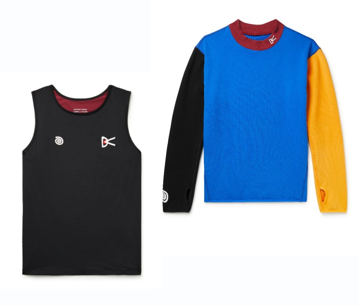 Health In Mind Hiei Colour-Block Cotton-Jersey Sweatshirt and Health In Mind Air-Wear Colour-Block Stretch-Mesh Tank Top