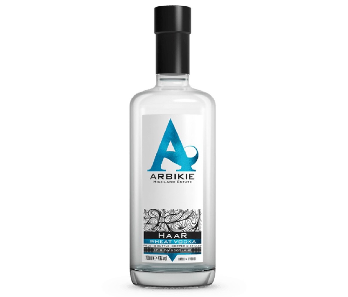 A bottle of Arbikie Haar Vodka.