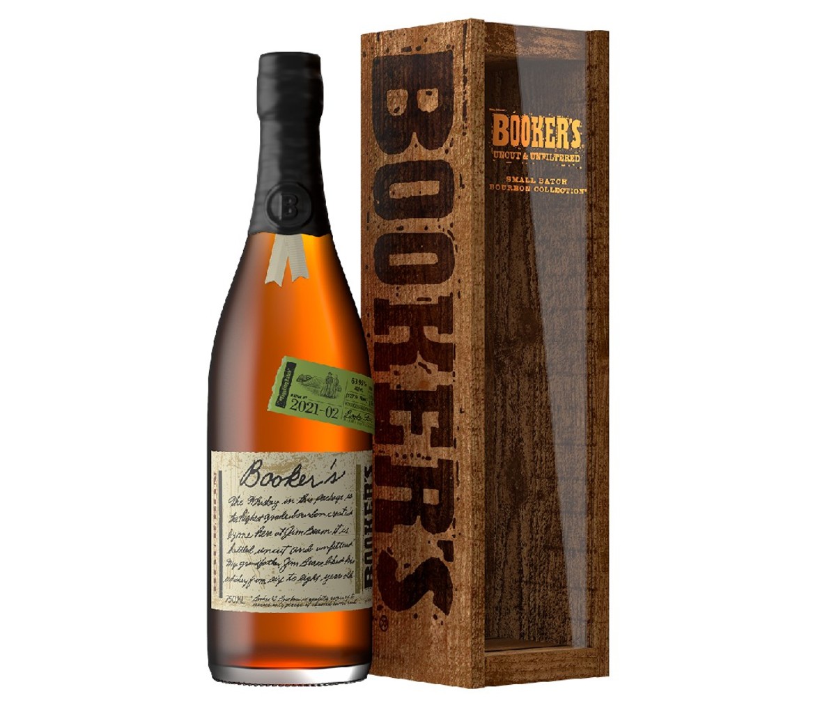 A bottle and box for Booker’s bourbon.