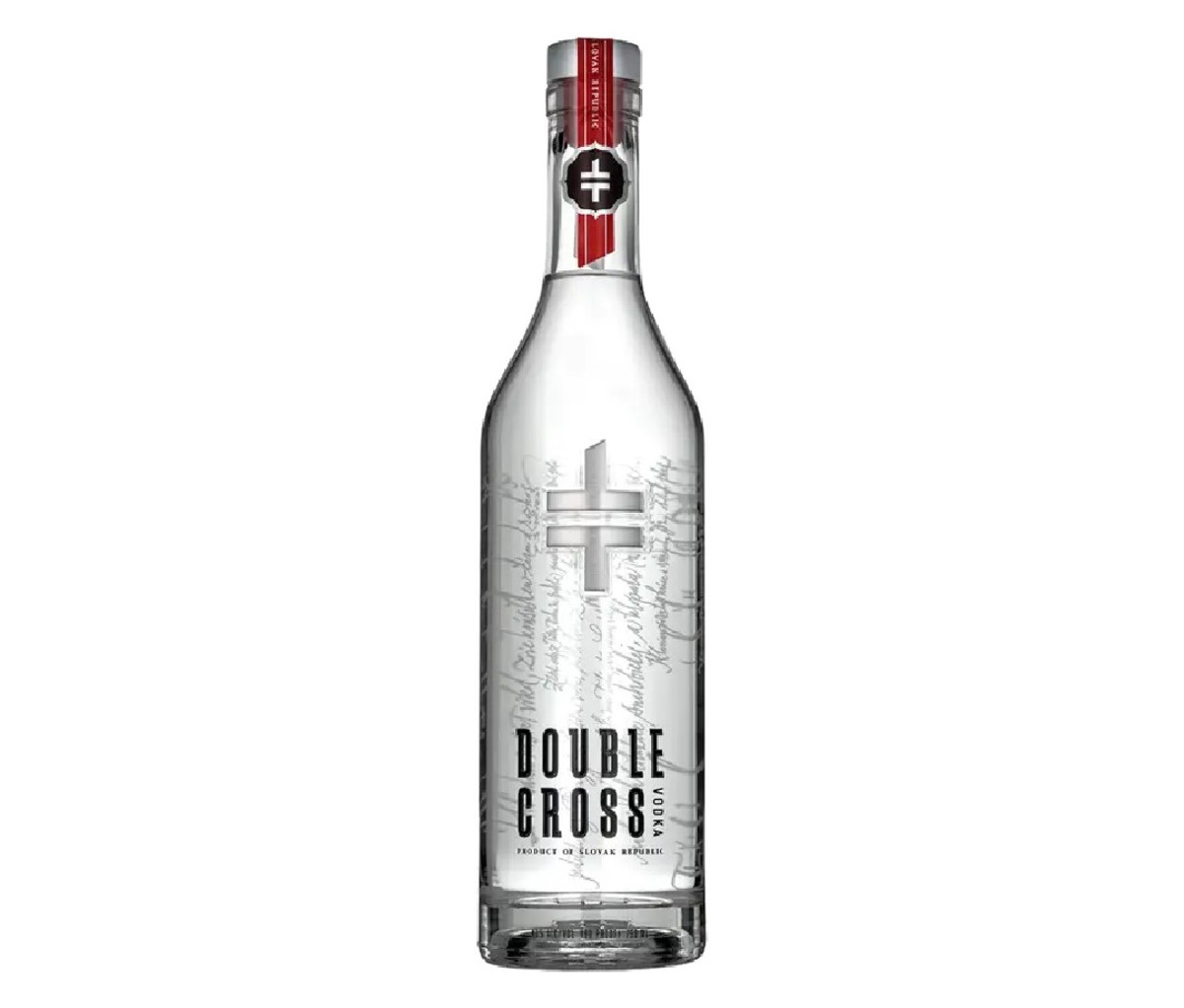 A bottle of Double Cross Vodka.