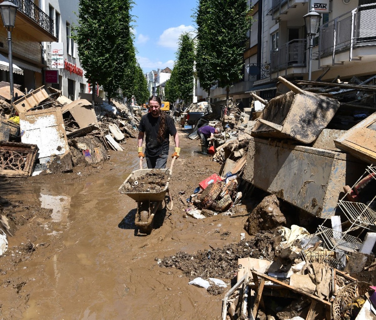 Clean-up after July floods in Bad Neuenahr-Ahrweiler, Germany.