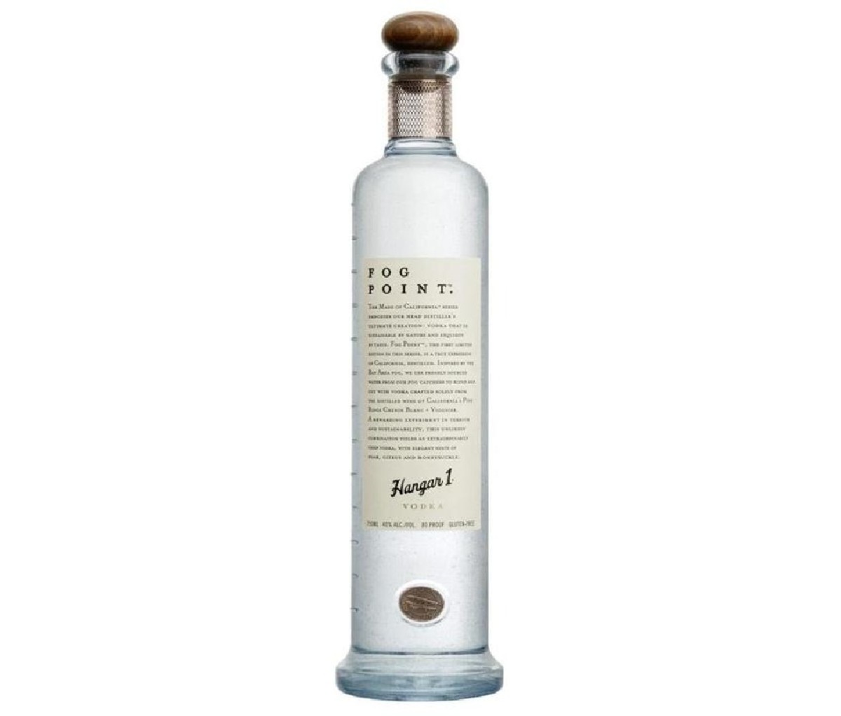 A bottle of Hangar 1 Fog Point Vodka.