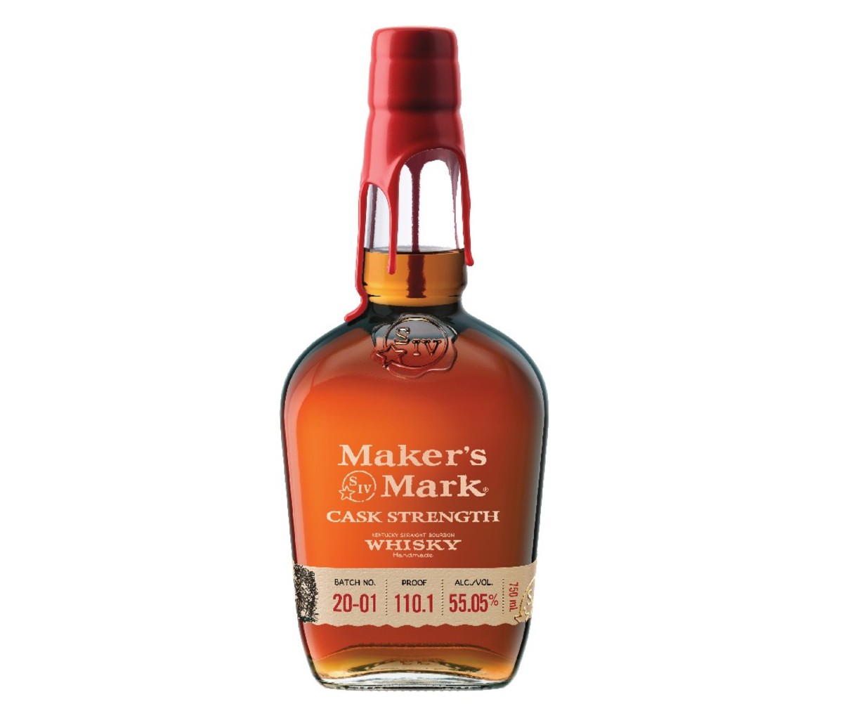 A bottle of Maker’s Mark Cask Strength bourbon.