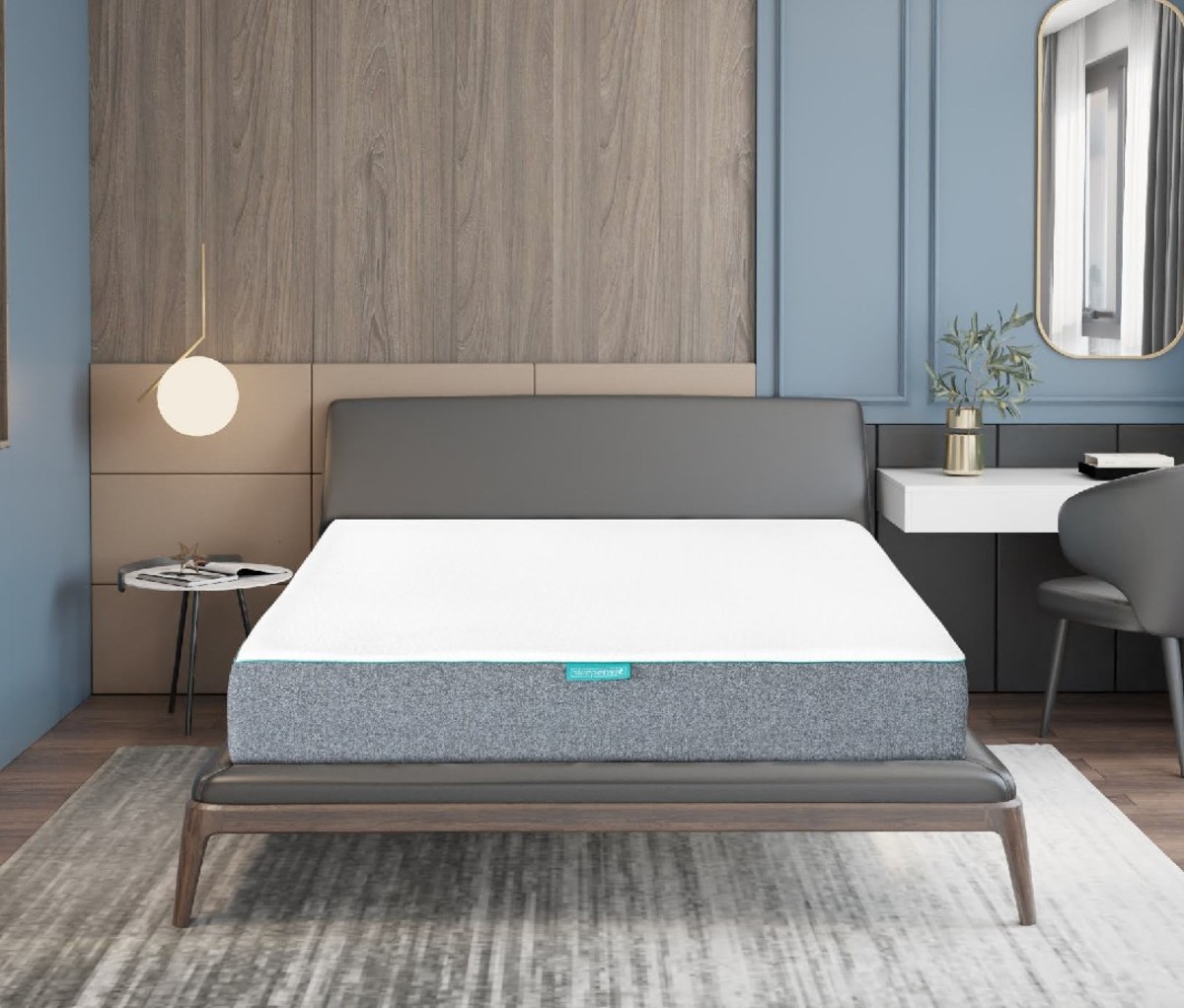 A picture of the Sleepenvie Sofie Mattress on a bed frame.