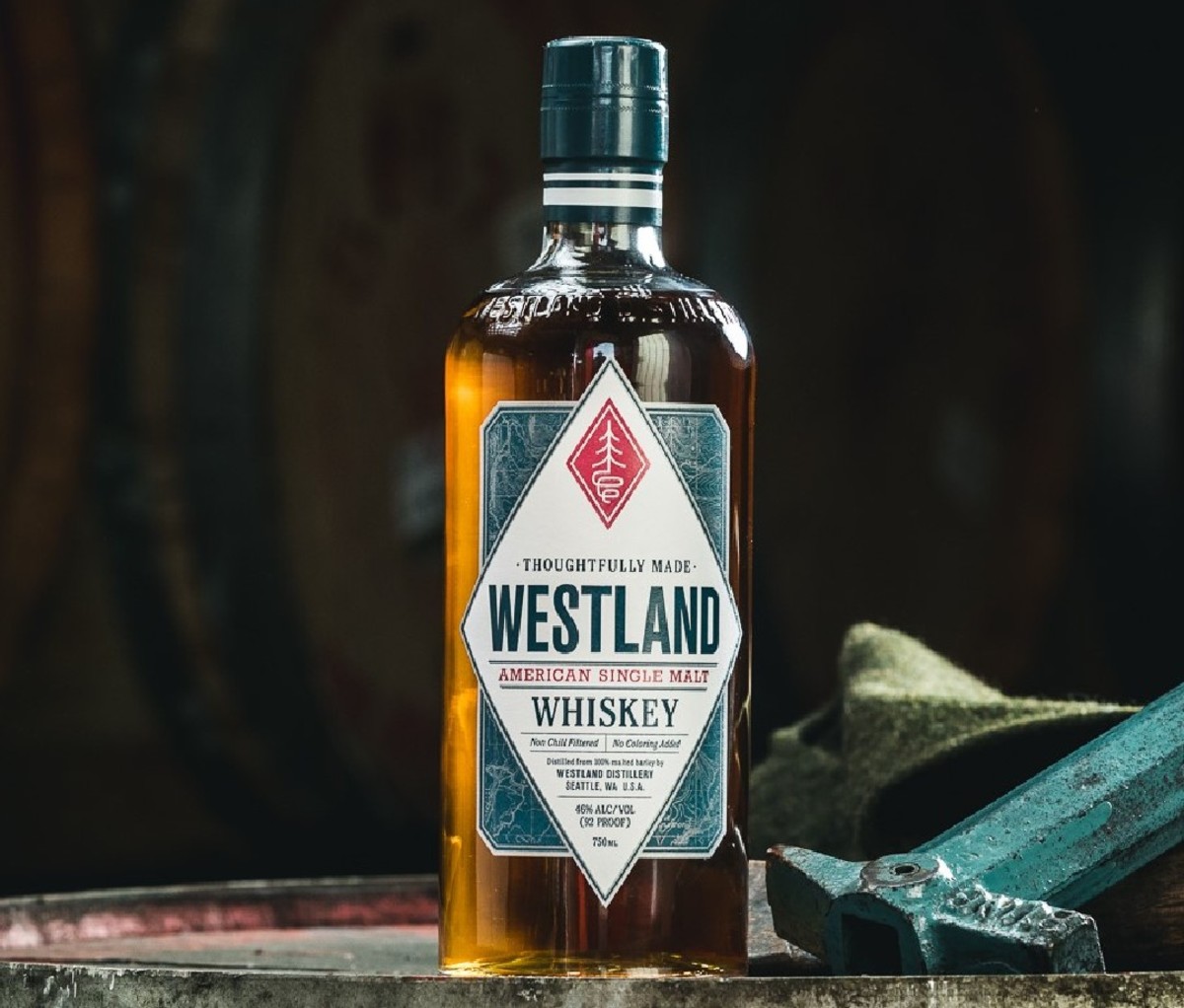 A bottle of Westland Flagship Single Malt Whiskey.
