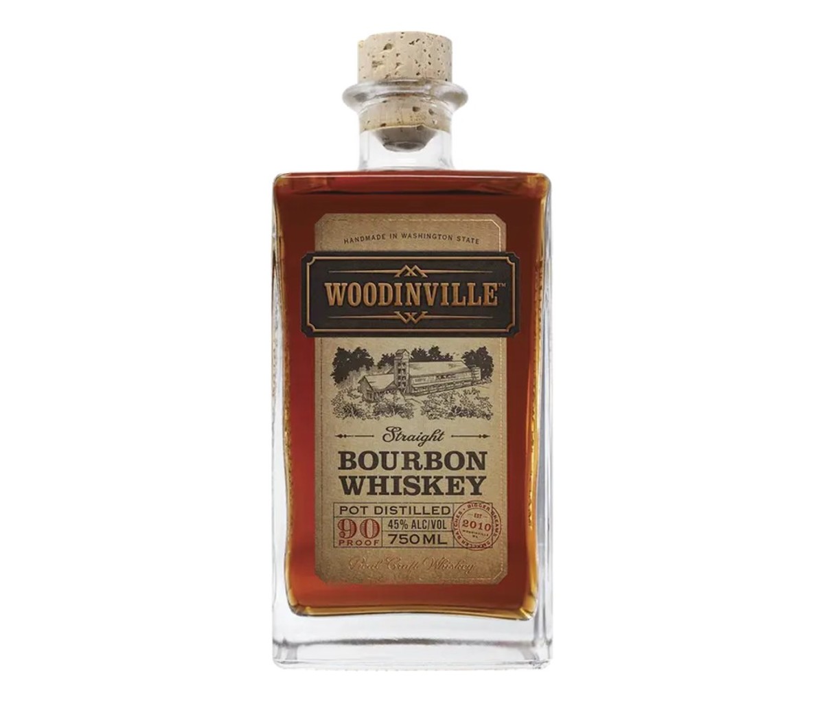 A bottle of Woodinville Straight Bourbon
