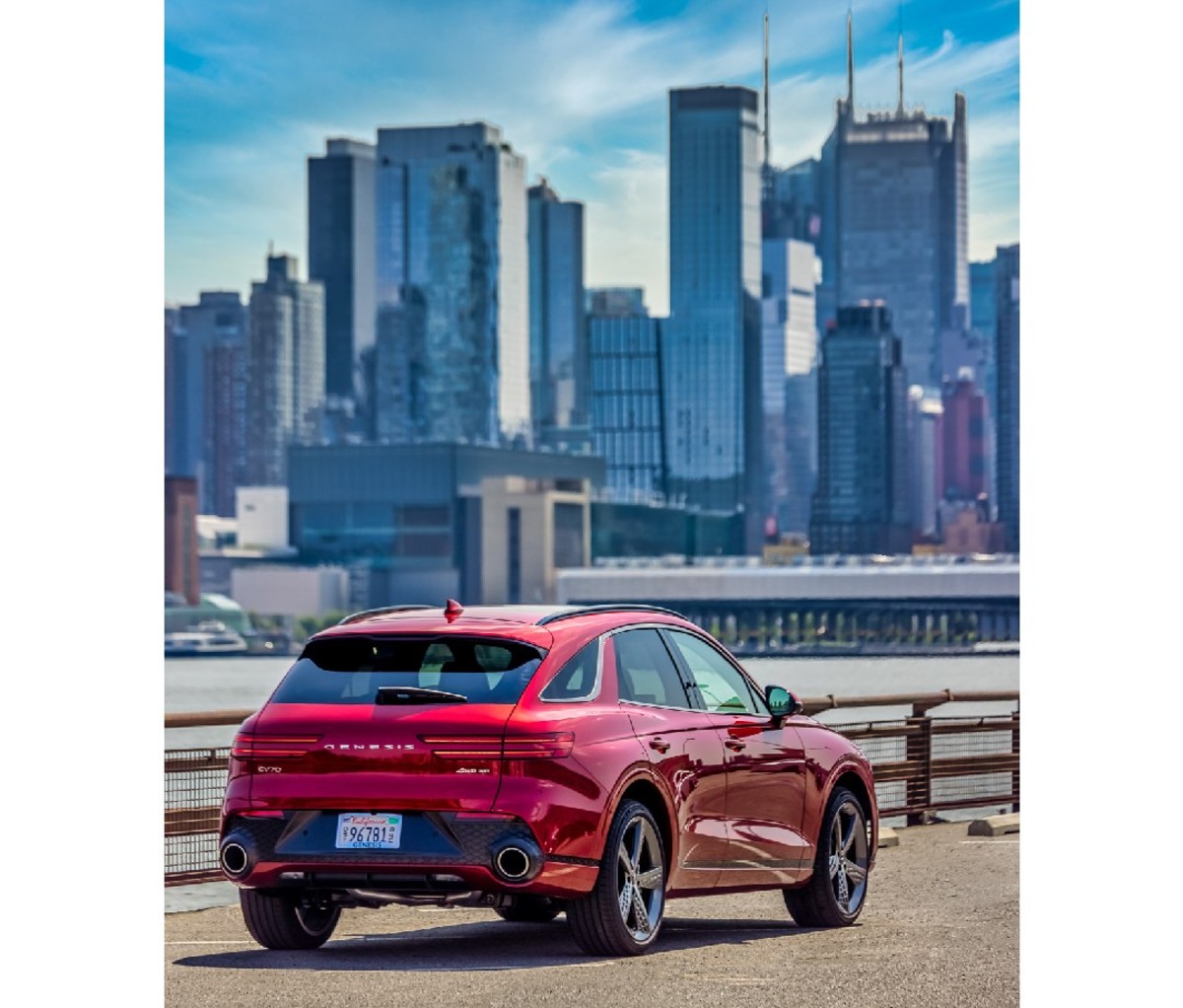 Genesis GV70 Sport in front of the New York City skyline