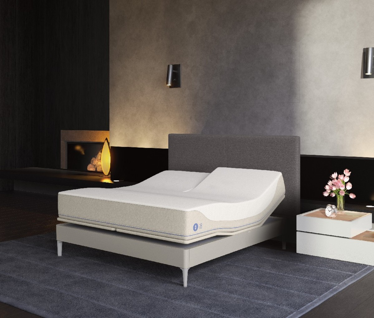 An image of a Sleep Number 360 i8 Smart Bed in a bedroom.