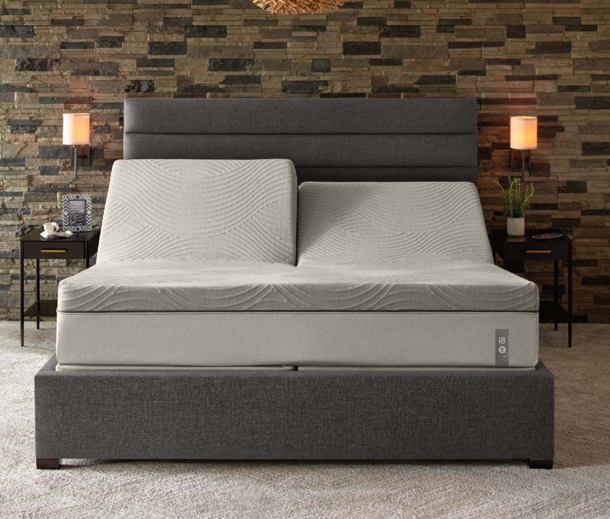 Bedroom display with a Sleep Number 360 i8 Smart Bed