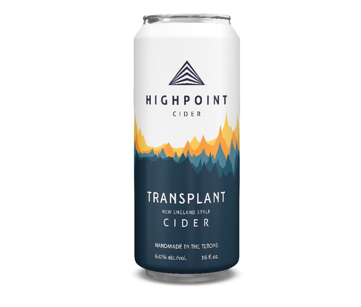 Tall can of Highpoint Cider Transplant