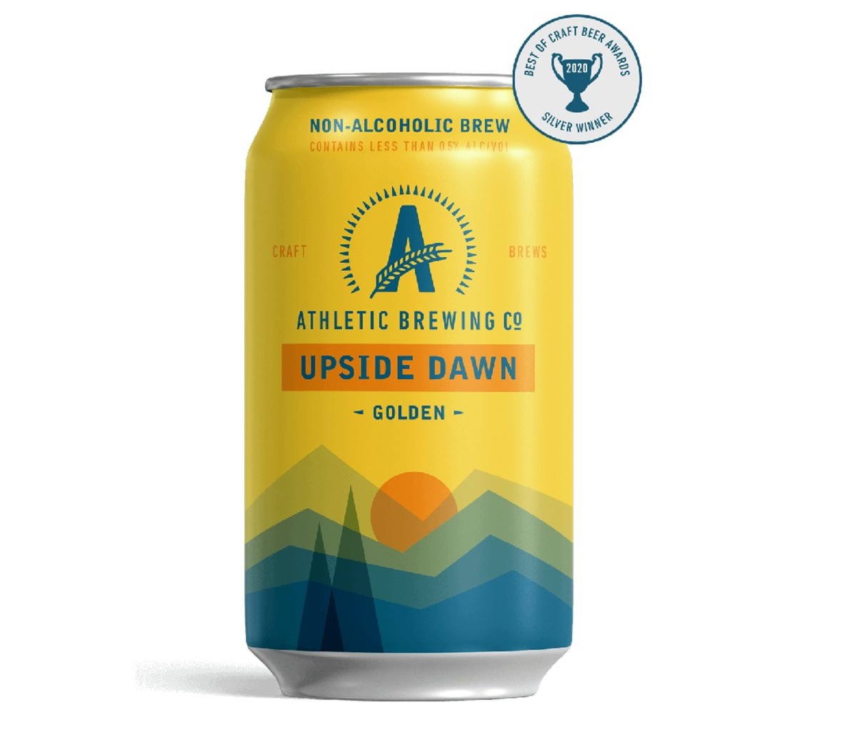 12 oz can of Athletic Upside Dawn Golden Ale