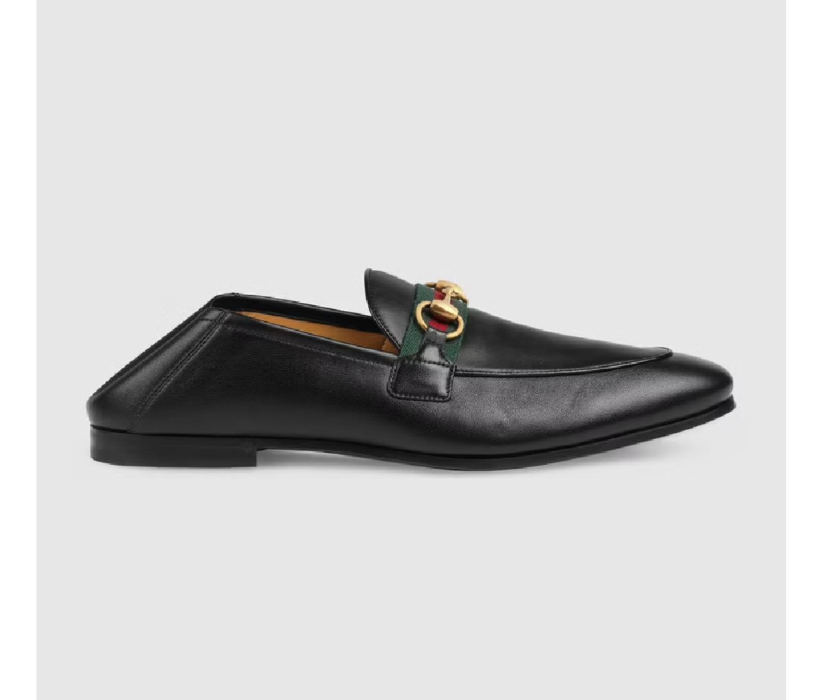 A Gucci Men's Leather Horsebit Loafer with Web