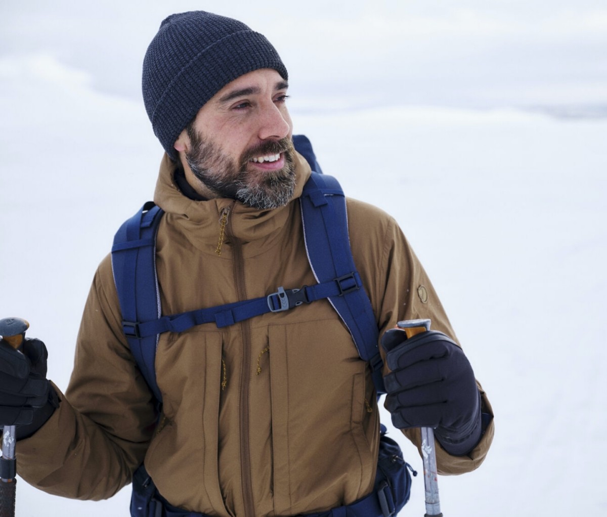 Man wearing a Keb Wool Padded Jacket