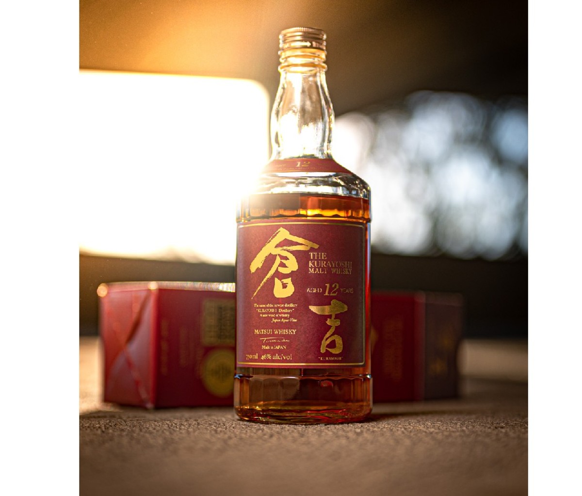 Bottle of Kurayoshi 12-Year-Old Japanese whisky