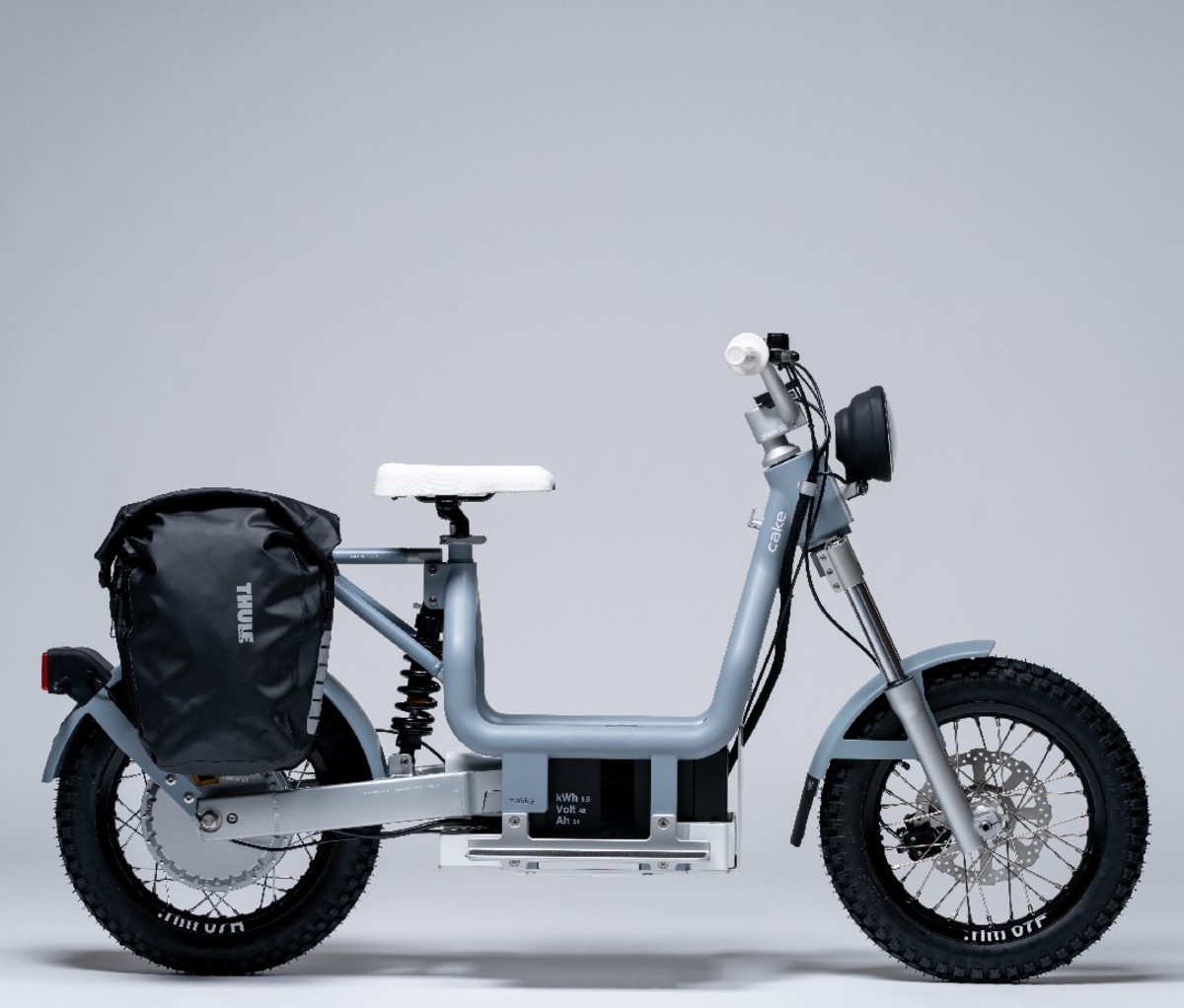 Motorcycle with backpack attached